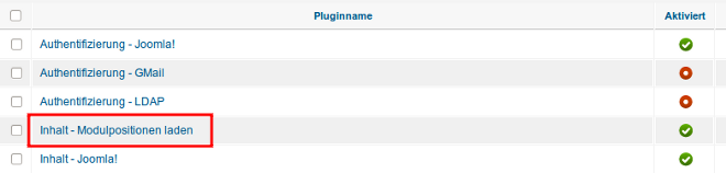 Liste der Plugins